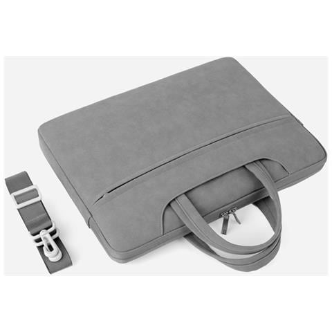 Elegante Borsa Per Laptop In Pelle Pu Grigio Scuro - Impermeabile, Antiurto E Leggera 15,6 Pollici - Foto 2