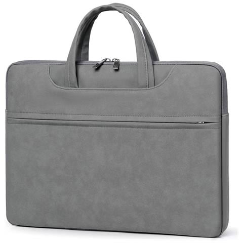 Elegante Borsa Per Laptop In Pelle Pu Grigio Scuro - Impermeabile, Antiurto E Leggera 15,6 Pollici - Foto 1