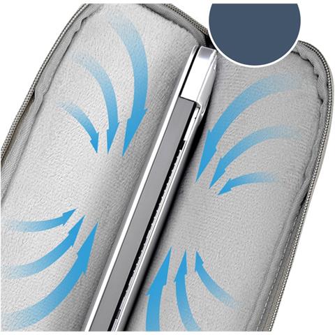 Elegante Borsa Per Laptop In Pelle Pu Grigio Scuro - Impermeabile, Antiurto E Leggera 15,6 Pollici - Foto 6