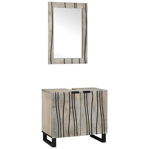 Set di mobili per il bagno 2 pcs Bianco 62 x 33 x 58 cm - Foto 1