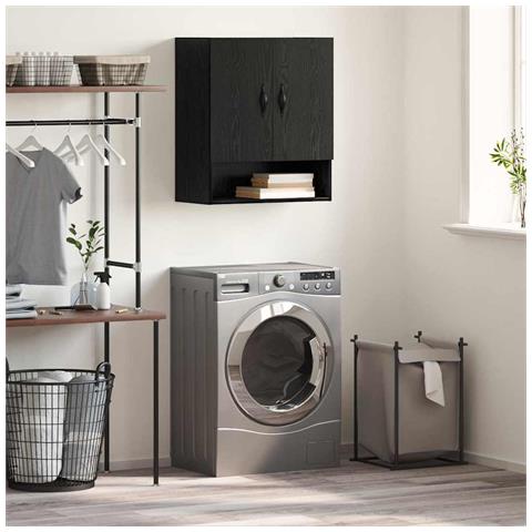 Armadietto a muro Rovere nero 60 x 31 x 70 cm Legno multistrato - Foto 2