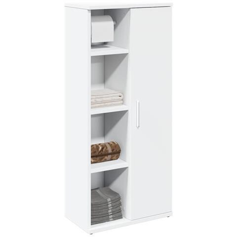 Mobile da Bagno con Portarotolo Bianco 39x22x90 cm - Foto 2