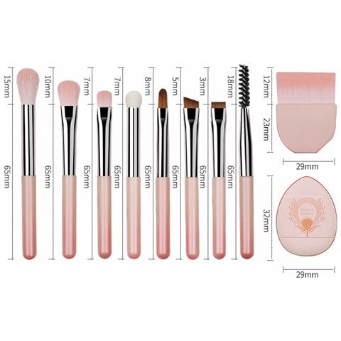 Set Di Pennelli Da Trucco Portatile Pavone 10 Pezzi - Mini Pennelli Da Viaggio Pieghevoli - Foto 2