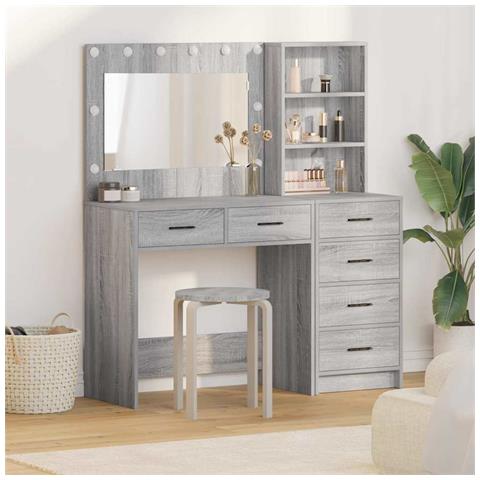 Tavolo da Trucco con cassetto Grigio chiaro 78.5 x 41 x 135 cm - Foto 2