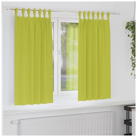 Tende con tende 2 pcs Mela verde 175x140cm Poliestere - Foto 2