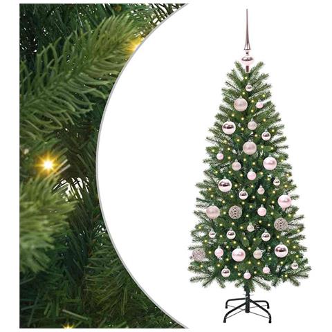 Albero di Natale artificiale con 150 LED Verde 120 cm PE e PVC - Foto 1