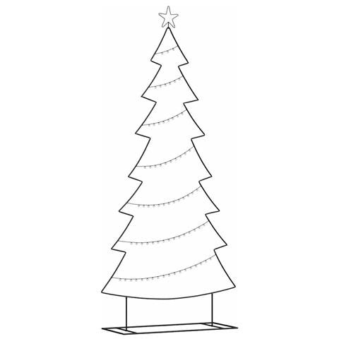 Albero di Natale in metallo con supporto Nero 210 cm Acciaio - Foto 1