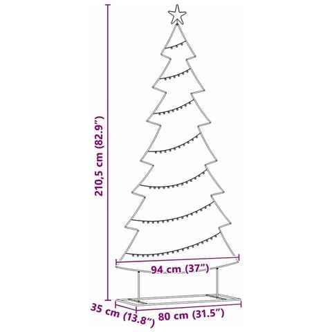 Albero di Natale in metallo con supporto Nero 210 cm Acciaio - Foto 9