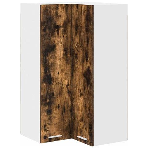 Armadio pensile con porta Riga Rovere Affumicato e Bianco - Foto 1