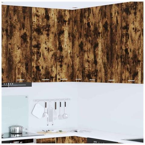 Armadio pensile con porta Riga Rovere Affumicato e Bianco - Foto 2