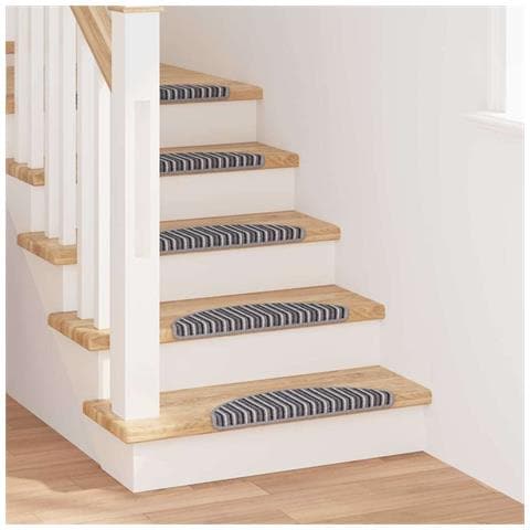 Tappetini per scale autoadesivi 15 pcs Grigio 56 x 17 x 3 cm - Foto 2
