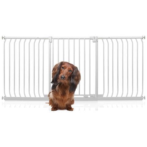 Bettacare Cancelletto Per Cani Elite Con Montaggio A Pressione, 197cm - 206cm, Bianco Opaco - Foto 1
