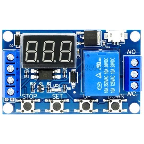 Modulo Relè Temporizzato Micro Usb - Alimentazione 6v-20v O Micro Usb 5v | Intervallo 0-999 Minuti | Temperatura -40°c A 85°c - Foto 1