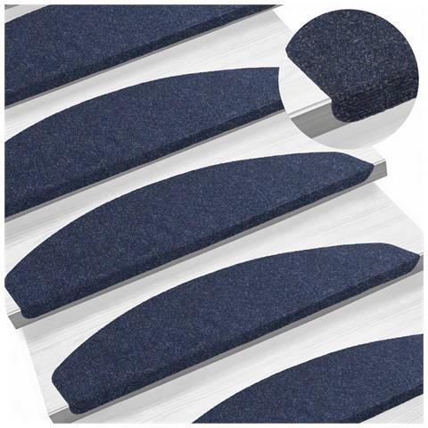 Tappetini per scale autoadesivi 15 pcs Blu 80 x 28 x 3,5 cm - Foto 2