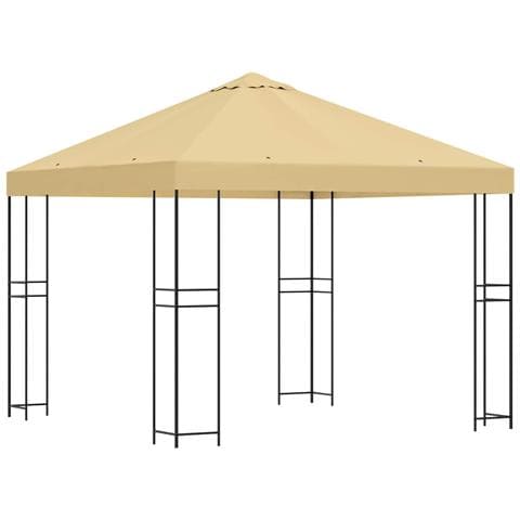 Gazebo 3 x 3 m Crema Poliestere e Acciaio 190 gsm - Foto 1