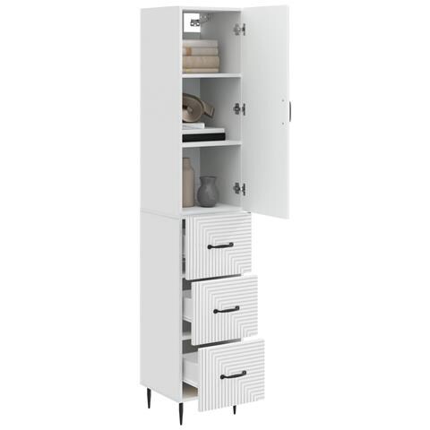 Set di armadi 2 pcs Bianco Lucido 33 x 34,5 x 90 cm - Foto 2