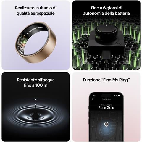 Ring AIR - Monitor del sonno e dell'attività fisica, anello intelligente per uomo e donna, nessuna spesa per l'app per le funzioni standard, durata della batteria fino a 6 giorni (taglia 14) - Foto 9