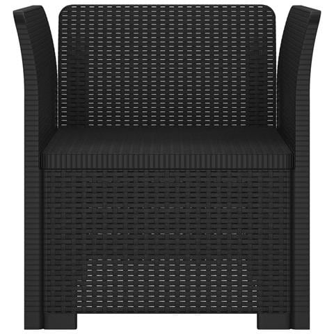 Poltrona a 1 Posto Aspetto Rattan PP Antracite - Foto 2