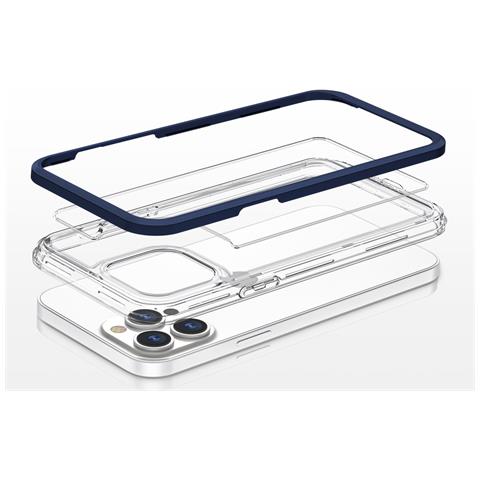 Custodia Trasparente 3 In 1 Per Iphone 13 Pro Max Con Cornice, Blu Gelato - Foto 5