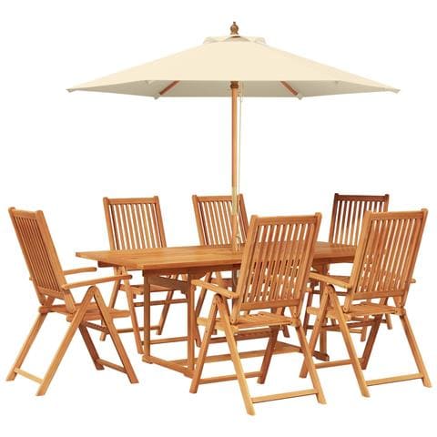 Set da pranzo da esterno con ombrellone 8 pz - Foto 1