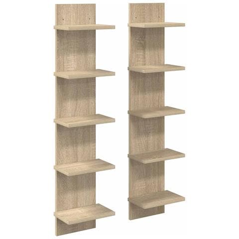 Scaffale da parete 2 pz Rovere Sonoma 22 x 15 x 100 cm - Foto 1