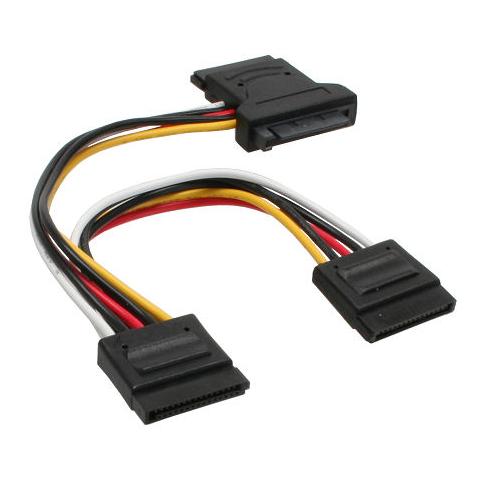 cavo sata alimentazione da 15pin power sata maschio (alim.) a 3x 15pin power sata femmina (hdd)  - Foto 1