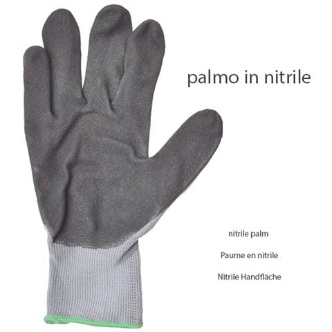 Guanti in nitrile dorso in nylon polso in nitrile elasticizzato Tg 10 - Foto 2