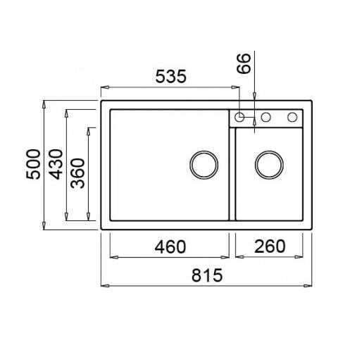 Lavello Quadra 440 Metaltek 81x50 cm 2 vasche Colore Aluminium 79 - Foto 2