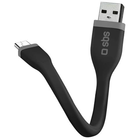 Cavo lungo con connettore USB / micro USB 12 cm colore Nero - Foto 1