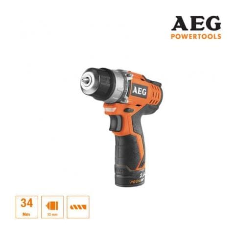 Trapano Pilota Aeg 12v Prolithium-ion - 2 Batterie 2.0ah - 1 Caricabatterie 40min - Bs12c2 Li-202b - Foto 2