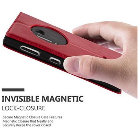 Custodia Compatibile Con Nokia Lumia 1020 In Rosso Mela - Coperchio Protettiva Con Chiusura Magnetica, Funzione Stand E Tasca Per Le Carte - Foto 9