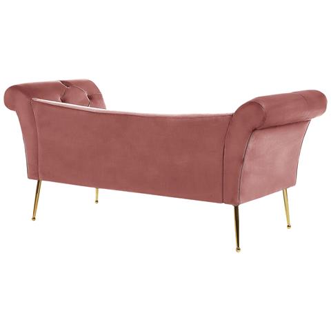 Chaise Longue In Velluto Rosa Nantilly - Foto 16