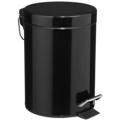 Pattumiera In Metallo - 3 L - H 24,5 Cm - Nero - Foto 1