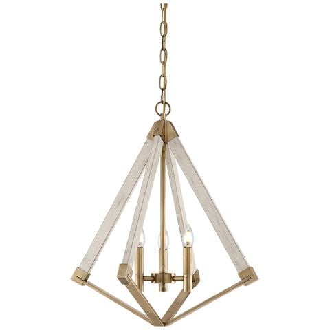 Lampadario 3 Luci Finitura Ottone, E14 - Foto 5