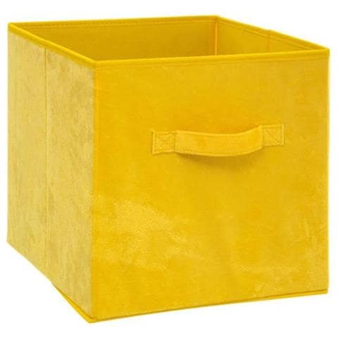 Scatola Portaoggetti 31x31 Cm - Velluto - Giallo - Foto 1