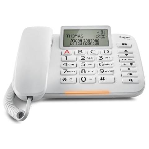 Dl380 Telefono Analogico Bianco Identificatore Di Chiamata - Foto 3