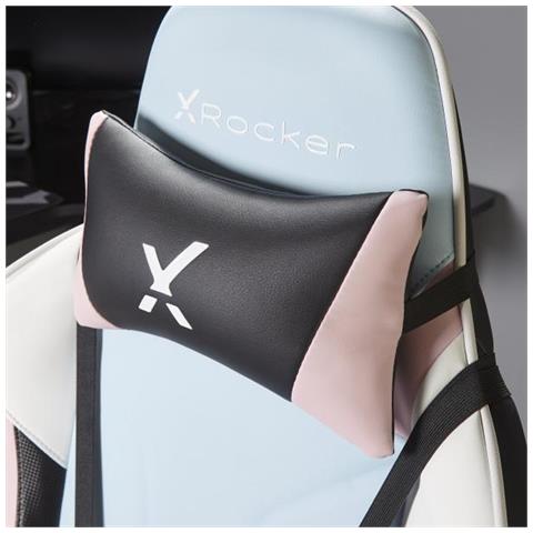 X Rocker Agility Esports Sedia Da Gaming Per Pc Sedia Imbottita Tappezzata Nero, Blu, Rosa - Foto 3