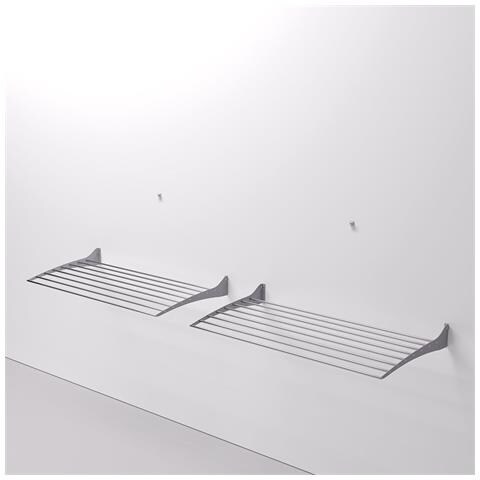 FOXYDRY 2x Stendino Da Parete Stendibiancheria A Muro Autoportante Stendino A Scomparsa In Alluminio E Acciaio 100x50x10 Cm Foxydry Fold 100