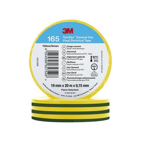Nastro Isolante Temflex 165 Pvc 19mm X 20m 7100184800 Giallo /verde Pvc - Foto 1