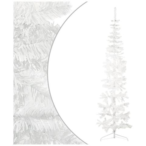 Albero Natale Artificiale Sottile a Metà Supporto Bianco 210 cm - Foto 1