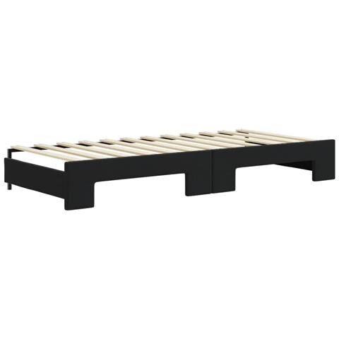 Divano Letto Estraibile Con Cassetti Nero 90x200 Cm In Velluto - Foto 9