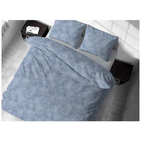 Sacco Copripiumino In 100% Cotone Made Italy Disegno Moderno Lily Vari Colori Piazza E Mezza Blu - Foto 1