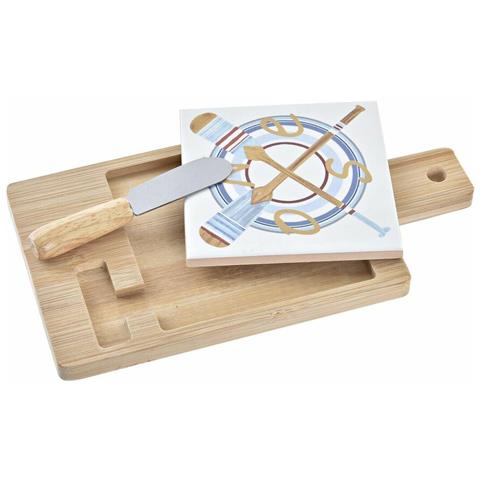 Tagliere Per Formaggi Dkd Home Decor 21,5 X 11,8 X 1,5 Cm Gres - Foto 4