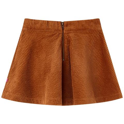 Gonna Da Bambina Con Tasche A Coste Cognac 128 - Foto 2