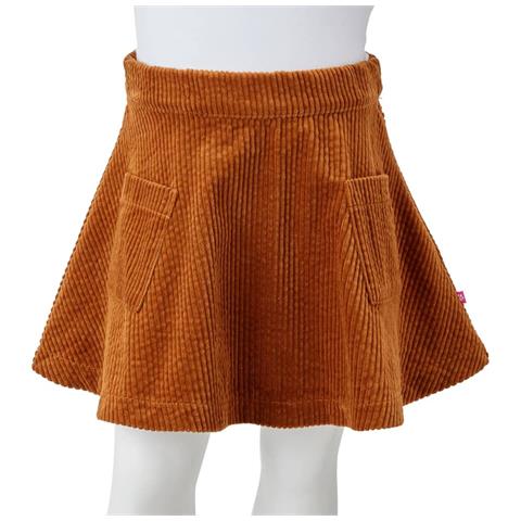 Gonna Da Bambina Con Tasche A Coste Cognac 128 - Foto 8