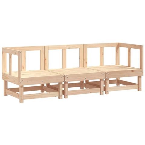 Set Salotto Da Giardino 3 Pz In Legno Massello Di Pino - Foto 1