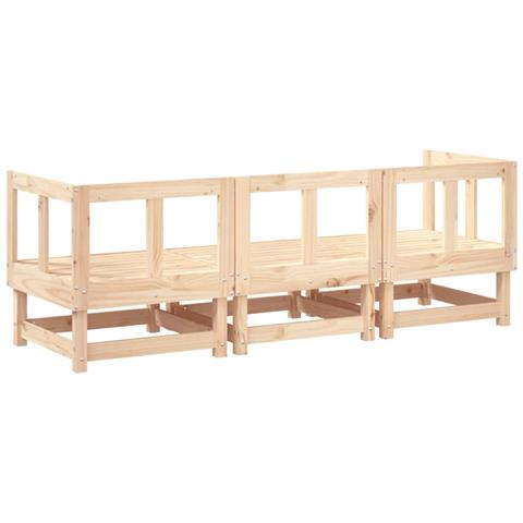 Set Salotto Da Giardino 3 Pz In Legno Massello Di Pino - Foto 2