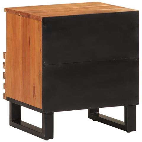 Comodino 40x34x46 cm in Legno Massello di Acacia - Foto 2