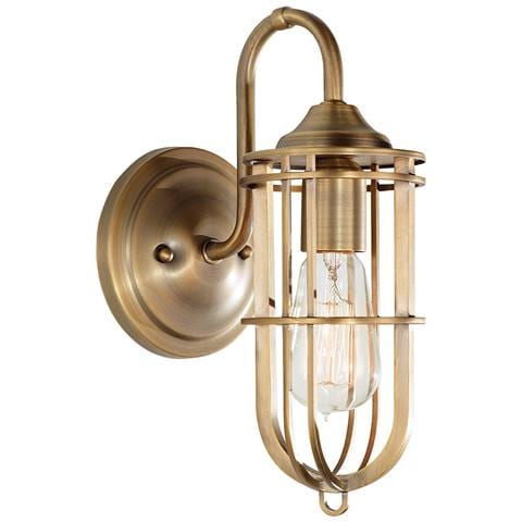 Applique Industrial Nordico Urban Renewal Acciaio Ottone Antico Scuro 1 Luce E27 - Foto 1