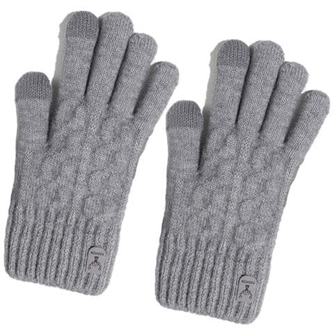 Guanti In Maglia Di Lana Di Alpaca A Doppio Strato Grey - Foto 1